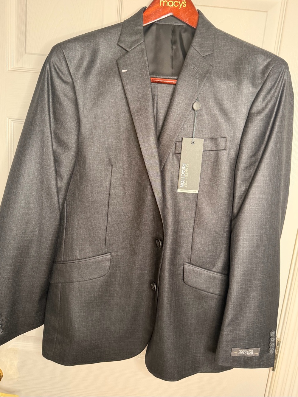 Kenneth Cole Charcoal Gray Two-Button Men’s Suit Jacket